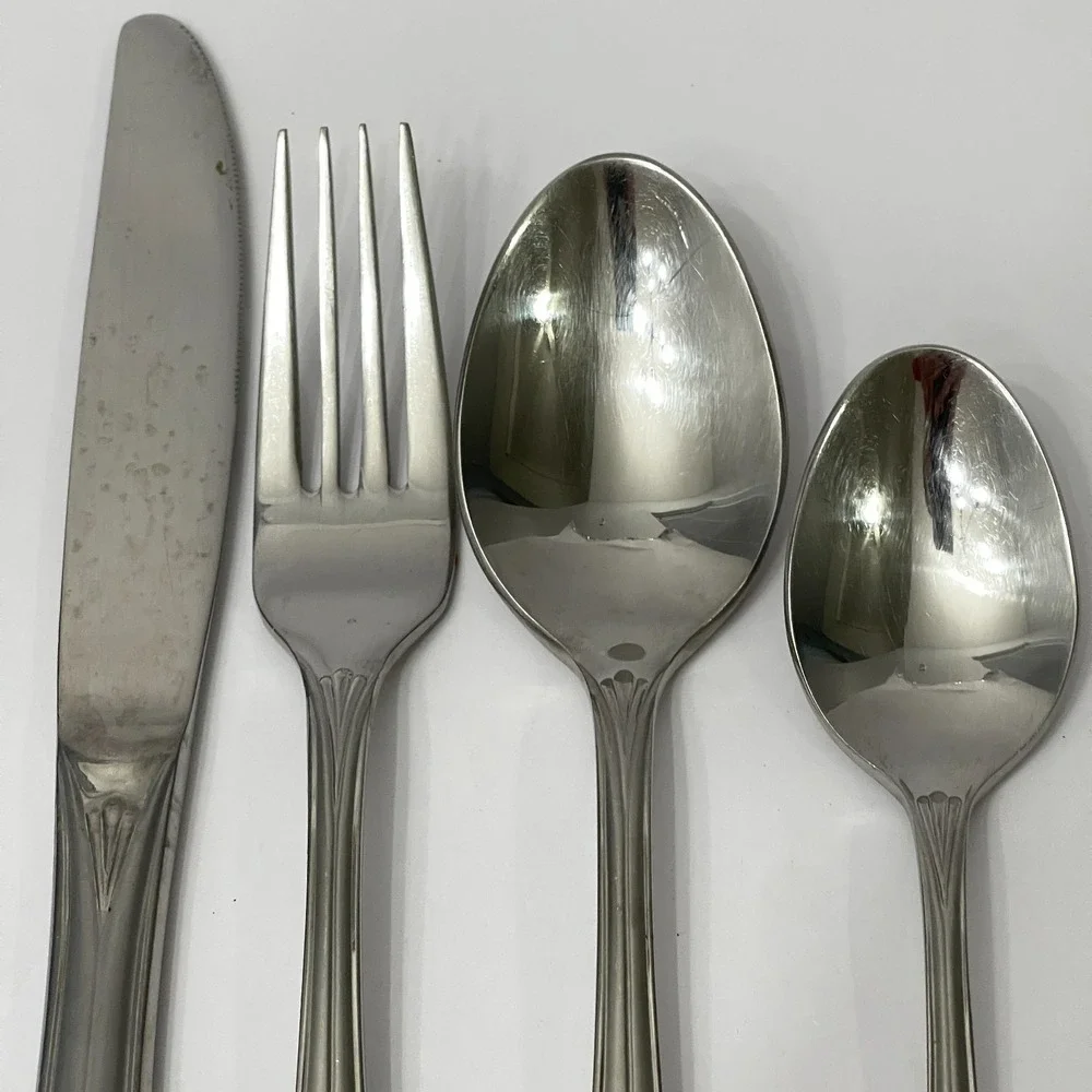 Hampton Silversmiths Alexis 235 Stainless Steel Forks Spoons Knife 18/10‎ Ribbed